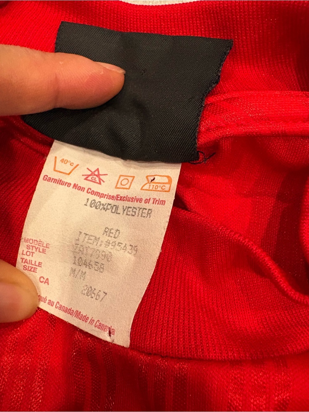 [M/PTP:23”]adidas Red Men’s Short-Sleeve Soccer Jersey vintage athletic - Picture 5 of 7